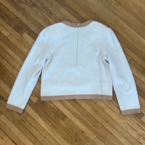 Vintage Castleberry Prive Knit Cardigan Jacket Top Beige Boucle Art Deco | 10 - Picture 7 of 7